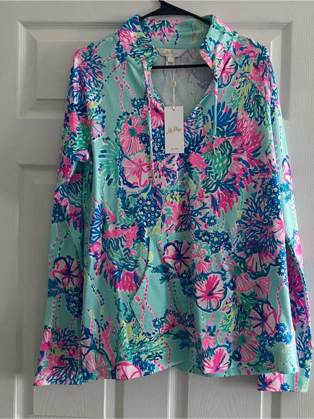 Lilly Pulitzer Cassi Popover “Beach you to it” Size Large NWT